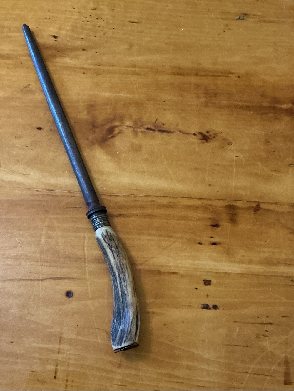 Antique Antler Sharpening Steel / Honing Steel  12.5”